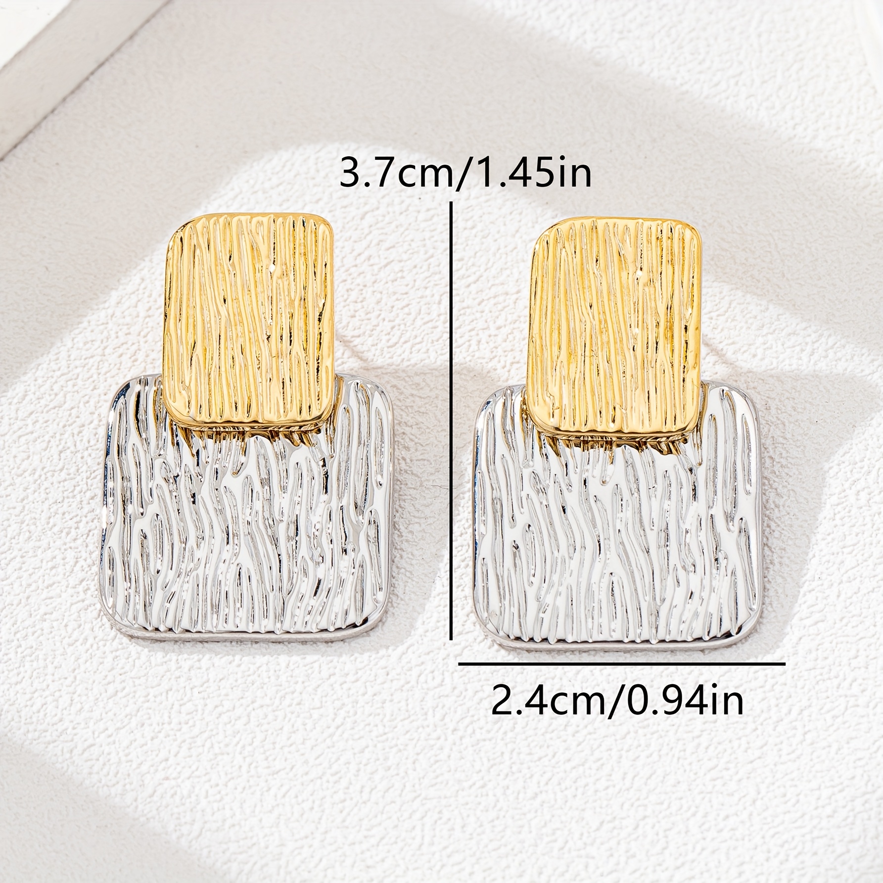 Geometric Square Alloy Earrings - Banquet Wear